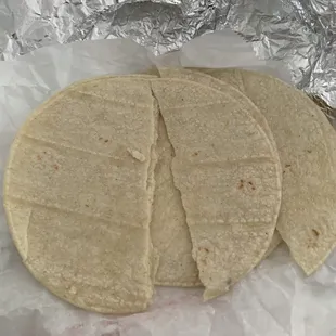 Broken corn tortillas when I asked for flour