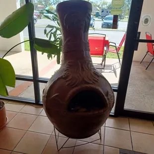 a large clay pot