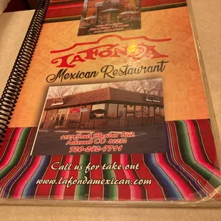 Front of Menu.
