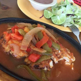 Tilapia in Ranchera Sauce.  $12.