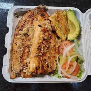 grilled fish, food