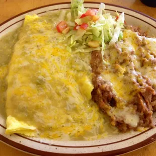 Breakfast- green chile and cheese omelet