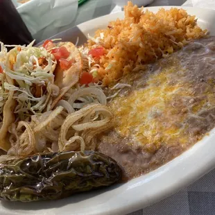 Adovado taco plate- loves the grilled onions