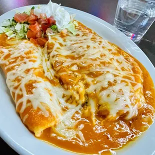 Chili Relleno &amp; cheese enchilada
