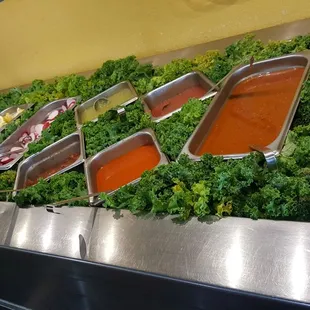 Salsa bar, clean and fresh!