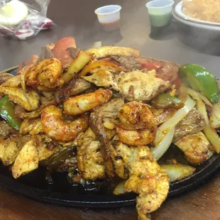 The best trio fajitas.  Chicken,steak,shrimp.