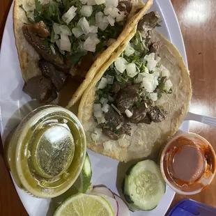 Soft carne asada tacos