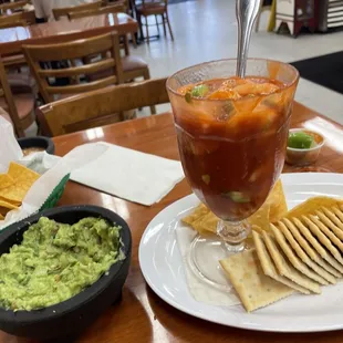 Shrimp cocktail and guacamole