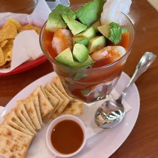 Shrimp cocktail (regular size, they have a large on the menu as well.