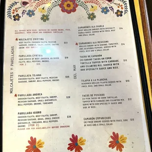 2024 Menu
