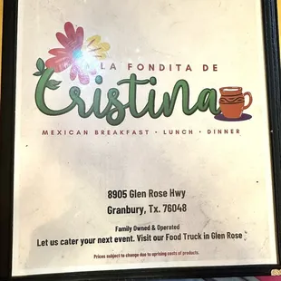 2024 Menu