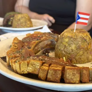 a plate of food on a table