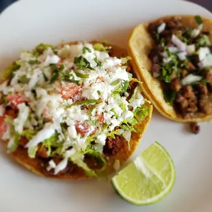 two tacos on a plate