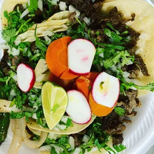 a plate of mexican food