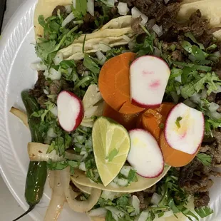 a plate of mexican food