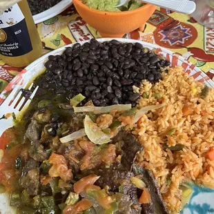 a plate of mexican food
