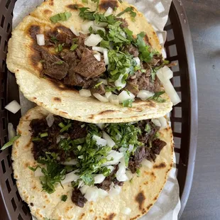 Barbacoa &amp; lengua tacos, delish!