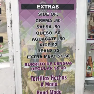 a menu