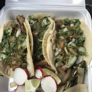 The carnitas (pork) are my favorite