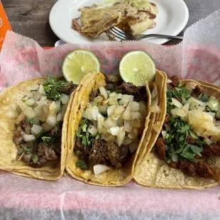 Carnitas, barbacoa, el pastor tacos  All amazing