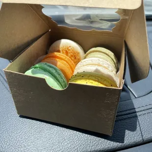 (Macarons in the box they're put in!! Very cute!!!