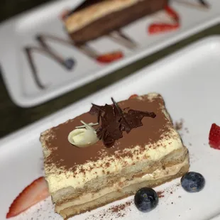 Tiramisu and chocolate cake. Hella good