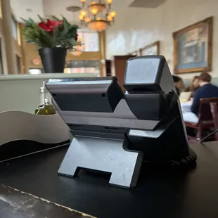 a black counter top