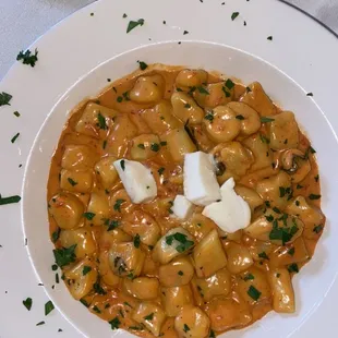 homemade gnocchi in pink sauce