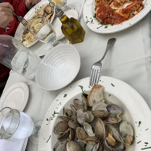 Clams Sautéed, Eggplant Rollatini, &amp; Chicken Piccata