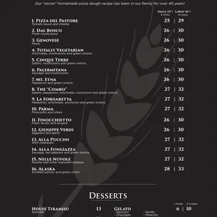 Pizza &amp; Desserts
