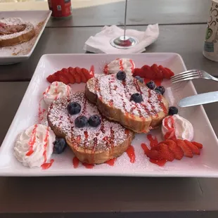 Fresh Blueberries &amp; Strawberries French Toast