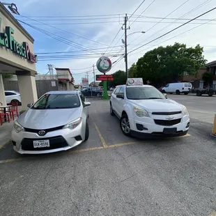 Two front spots taken by delivery boys