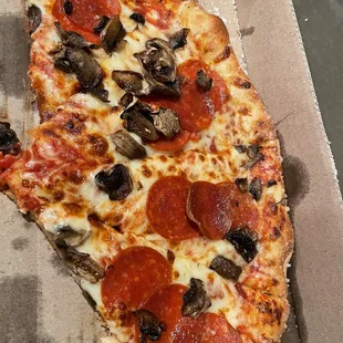 Pepperoni and mushroom stuffed crust