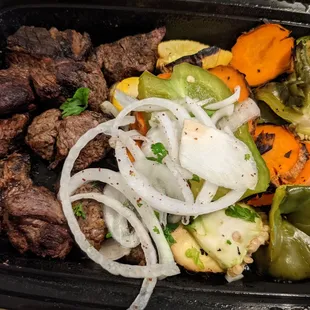 Unfortunately, the beef shish kebab cubes were overcooked. I had ordered this rare but it came medium well.