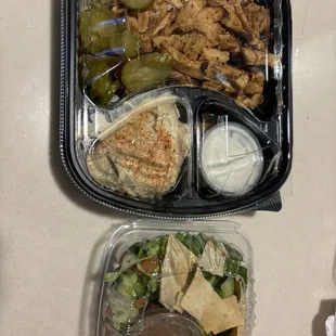 Lunch combo! Best deal around. And it comes with a little bag of fresh hot bread.