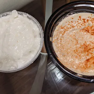 Bitingly fierce garlic sauce that almost made me howl in delight and creamy baba ghanoush.