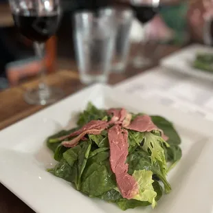 Salad with duck fat