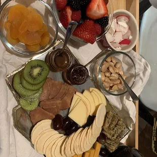 Augmented vegan cheese board from La Fromagerie