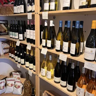 Wine selection in back of store