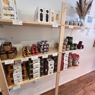 Crackers and jams if you want to take your purchases to Chrissy fields for a picnic