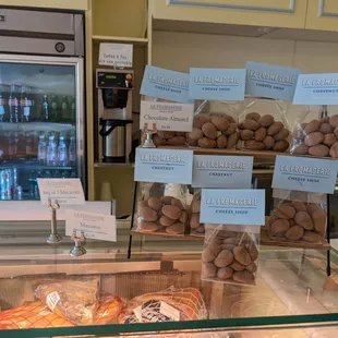 a variety of pastries on display