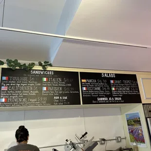 Sandwich &amp; salad menu