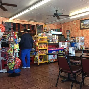 the inside of a mexican restaurant