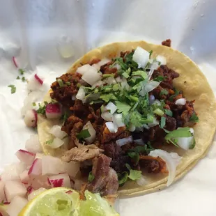Taco al pastor. Looks nice, tastes yuck