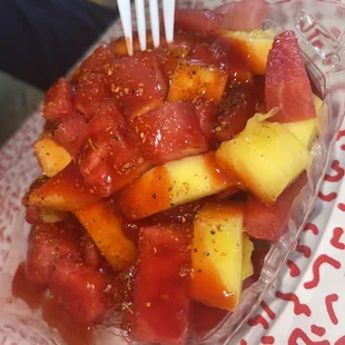 Mixed fruit with chamoy and Tajín
