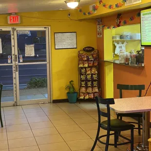 the inside of a restaurant