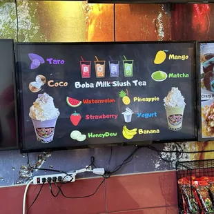 Menu as of March 2024