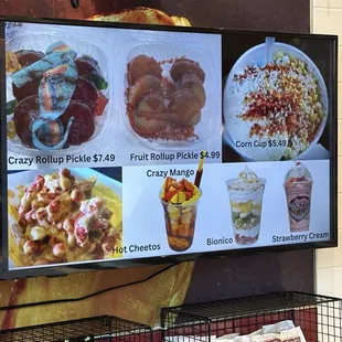 Menu as of March 2024