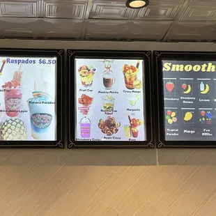 Menu as of March 2024