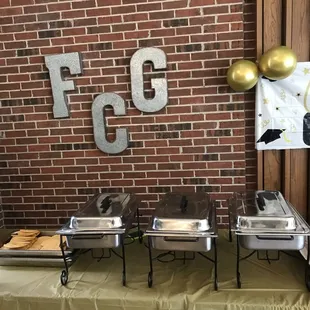 a table with food